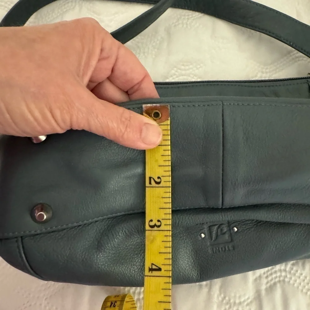 STONE MOUNTAIN LEATHER FROM THE STAMFORD COLLECTION dusty blue NWOT